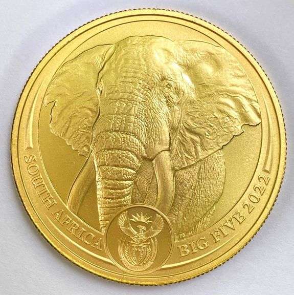 1oz gouden 999,9 Zuid-Afrikaanse Big Five Elephant munten .

SPECIFICATIES
* Fijn gewicht: 1 Troy